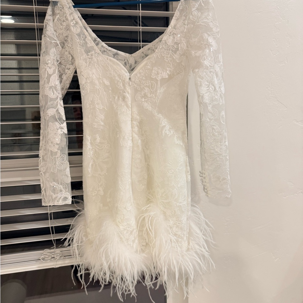 UNTAMED PETALS BY AMANDA JUDGE White Lace Mini Dress